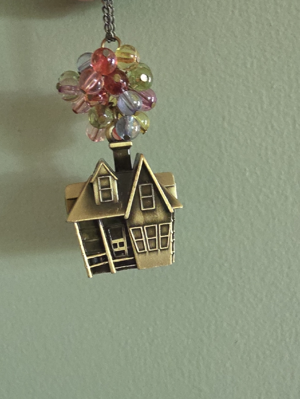 Disney Pixar Up Burnished Gold-tone House and Balloon Pendant Necklace.